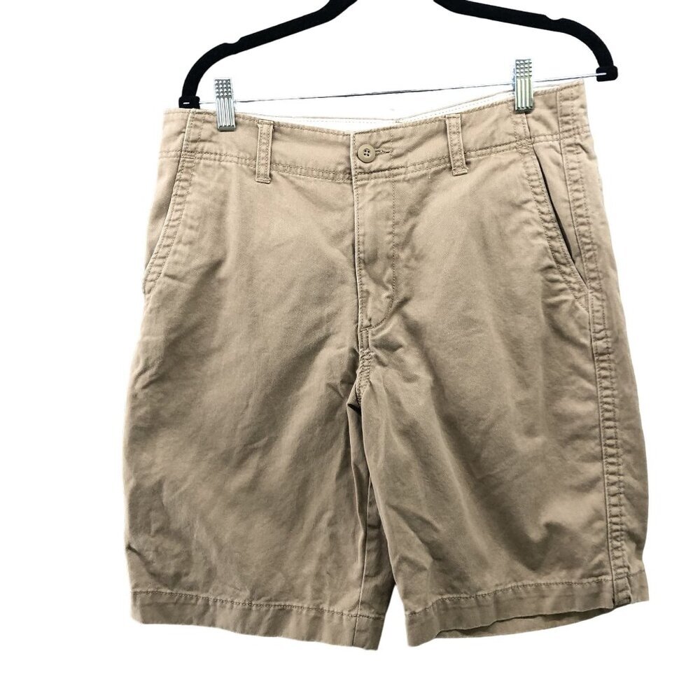 Old Navy Broken In Khaki Shorts Mens Size 32 Chino Tan Flap Pocket 10'' Inseam